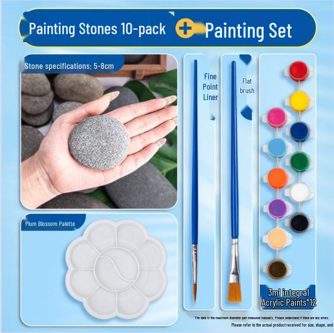 Hand-Painted Pebble Set for Kids - DIY Art & Craft Kit