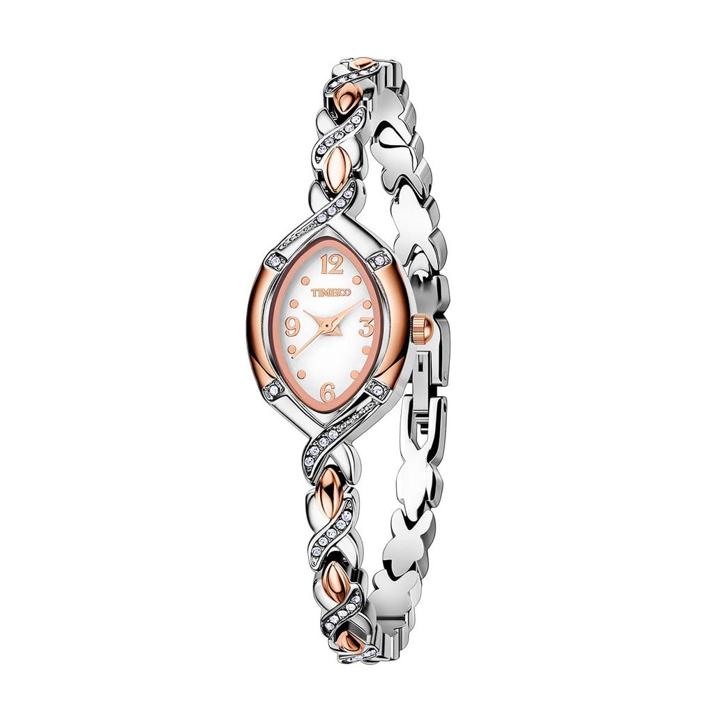 TIME100 Bracelet Watch with Citizen 30M Water Silver and Rose Gold Women's Japanese-Made Movement, Dual-Tone Design, Resistance,