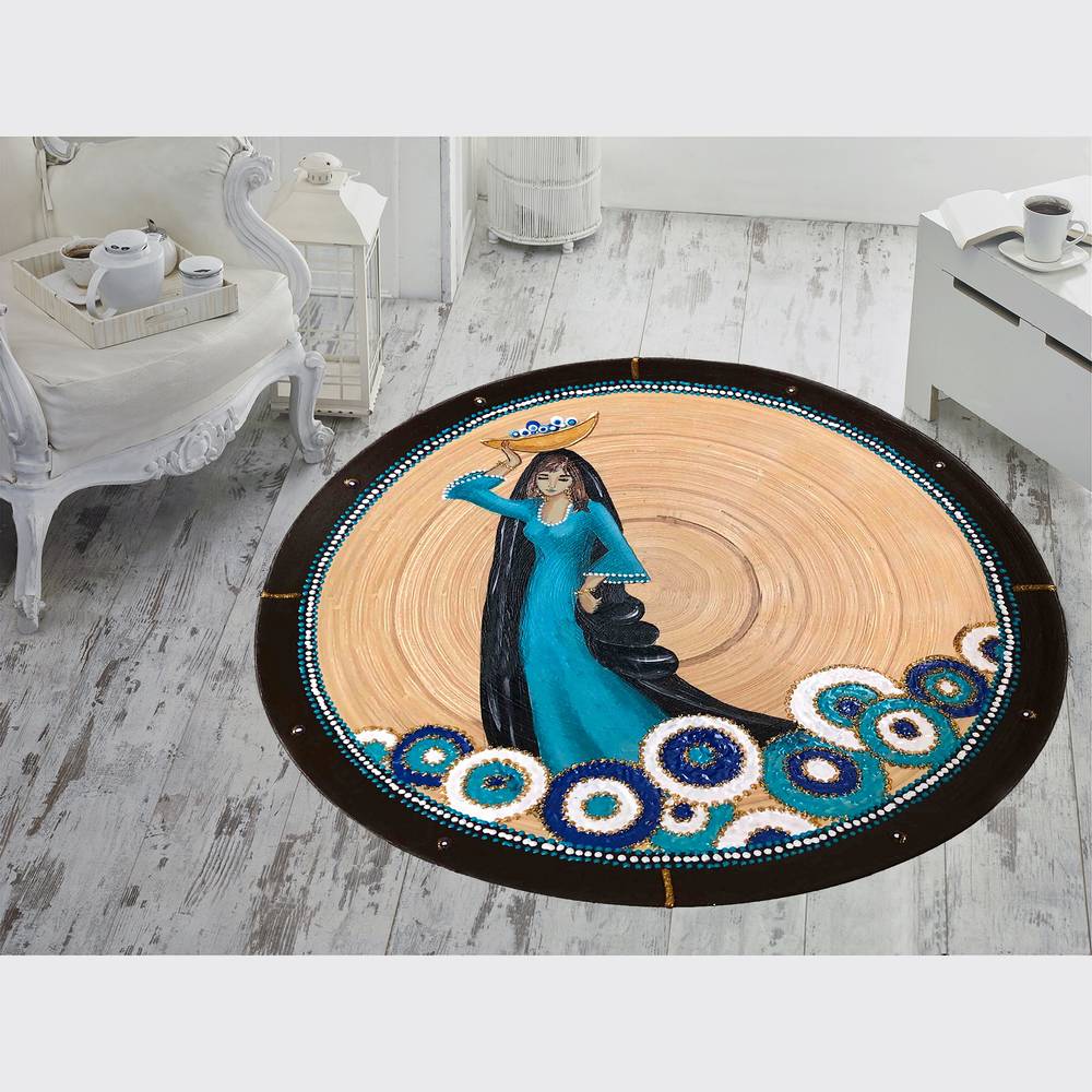 

Mosimoso Home R042 Digital Printed Dot Sole Round Carpet 100x100 cm бежевый