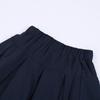 Girls' Black Pleated Cotton Skirt - Navy Blue School Uniform for Middle & Primary Students, Autumn Collection
