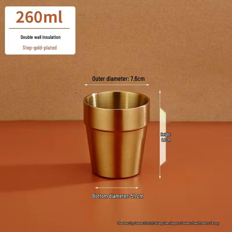 Korean Style Double Layer Insulated 304 Stainless Steel Cup for Water, Tea, Coffee, Beer, and Cold Drinks