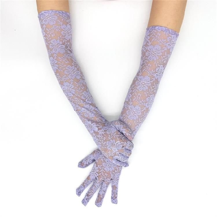 2 paires de Gants Longs en Dentelle Transparente pour Mariage Femmes Mitaines Courtes Fantaisie en Tulle pour Spectacles sur Scène