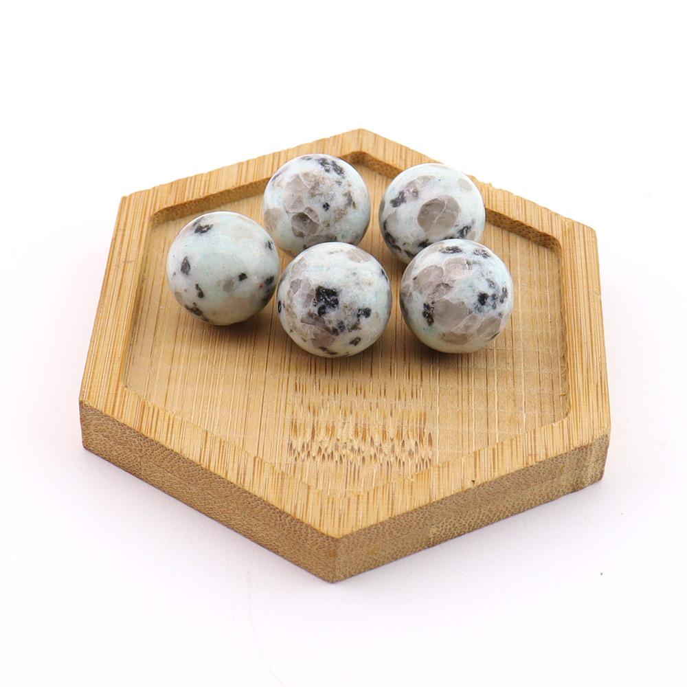 16mm Natural Agate Crystal Ball Ornament - Holeless Round Semi-Precious Stone for DIY Jewelry (BJ12)