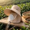 UPF 50 Sun Hat Adjustable Chin Cord Neck Flap for Outdoors Purple