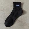 Men's Mid-Length Anti-Odor Sweat-Wicking Socks, Breathable Black & White for Spring, Autumn, Winter Style 