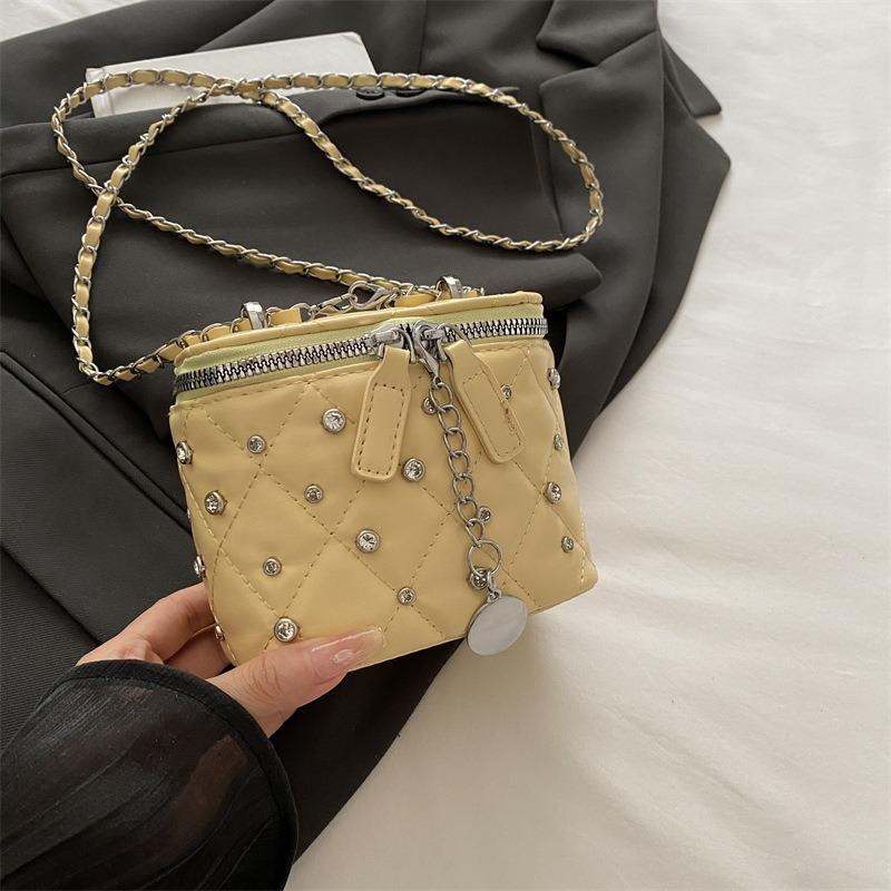 Korean Xiaoxiangfeng Rhombus Chain Bag Versatile Box Bag Women's New Summer Crossbody Bucket Bag