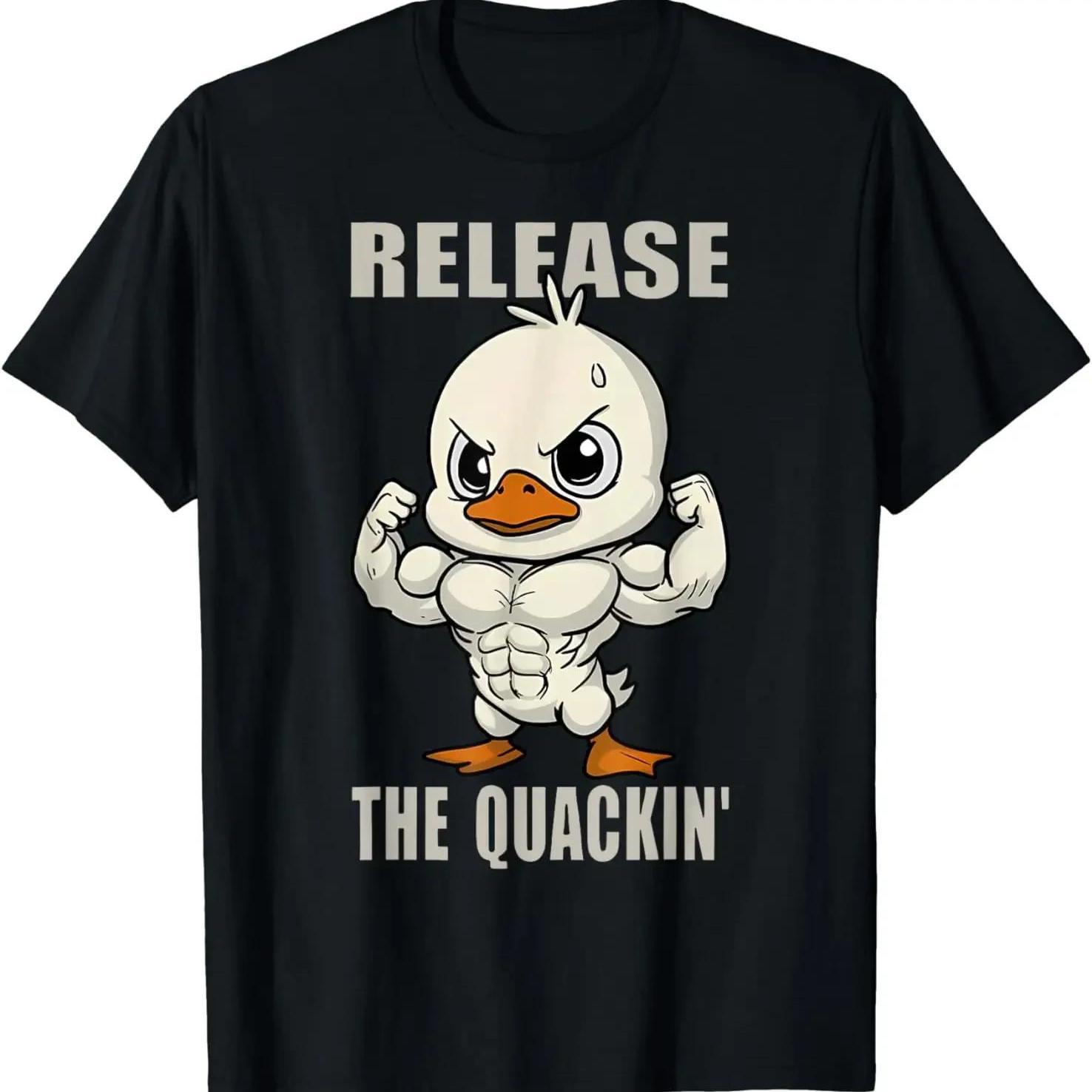 

Funny Duck Men s T-shirt Casual Short Sleeve Women Fashion T Shirt Printed Comfortable Round Neck Short Sleeve Breathable Top S