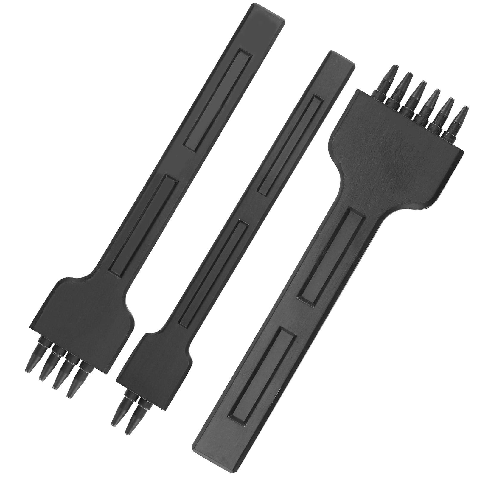 

3 шт. Пробойник с зубцами 4 мм, черная легированная сталь, 246 зубцов для круглого отверстия, для DIY пробивки кожи