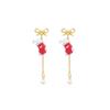 Minimalist Christmas Pendant Earrings With Santa Head Bow Sock Charm Zinc Alloy Stainless Steel Studs Women