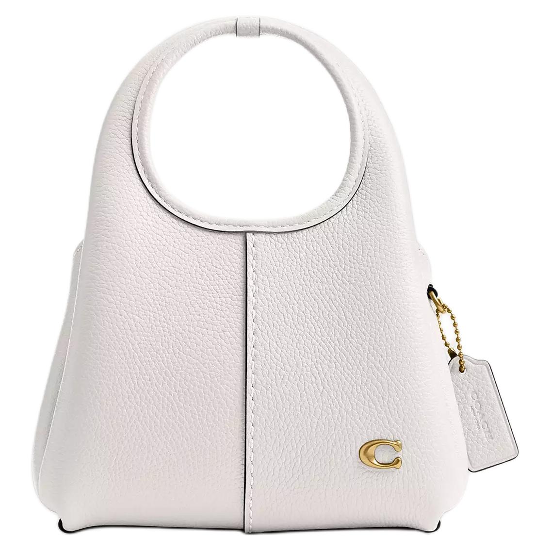 

Coach Lana 19 Brand Logo Detachable Chain Strap Shoulder Polished Pebble Leather Handbag Small Women Handbags Chalk-White CCY32-B4HA Basic Set (Bag+Dust Bag)