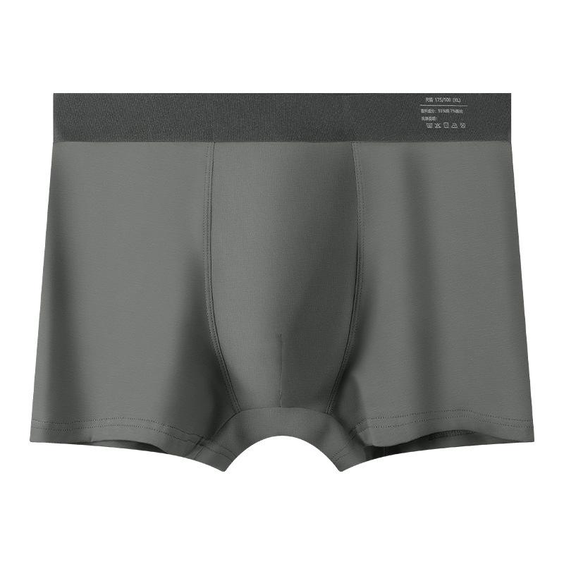 Men's Cotton Underwear Solid Color Breathable Four Corner Pants Mid Waist Men's Flat Corner Pants