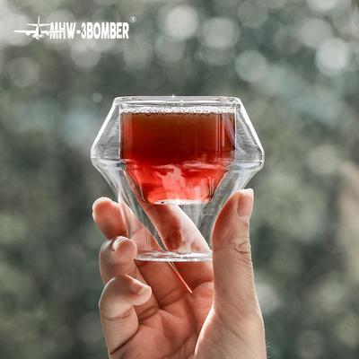 MHW-3BOMBER Dubbelväggiga glaskoppar Skållningsskydd Återanvändbar temugg Klart espressoshotglas Vinglas Bar Kök Kaffetillbehör