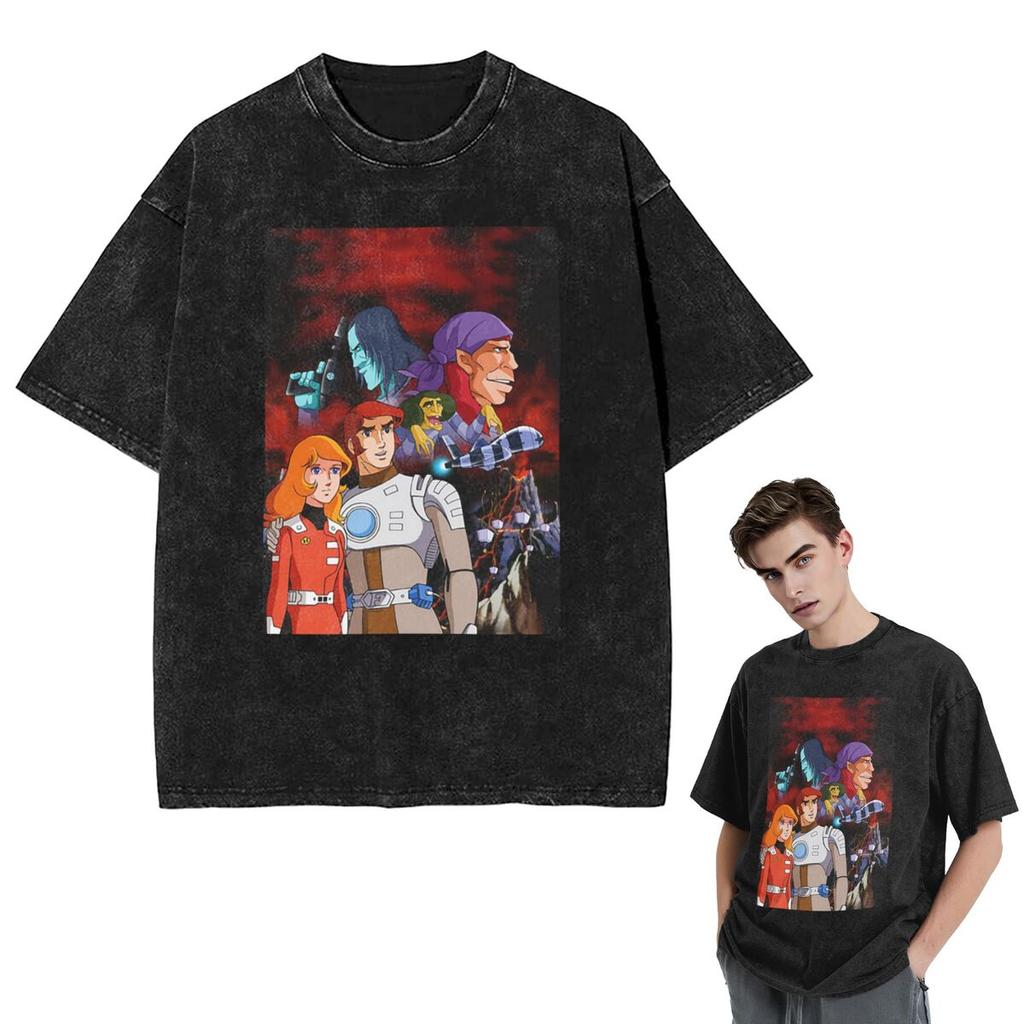 Streetwear T-Shirts Comet Crew Accessories Captain Future 4 Washed T Shirt Short Sleeve Hip Hop T-Shirt Tops Tees for Men Women