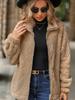 Schimmernder Fleece Damen-Übermantel Herbst Winter Neu Langarm Reißverschluss Gesteppter Mantel für Damen