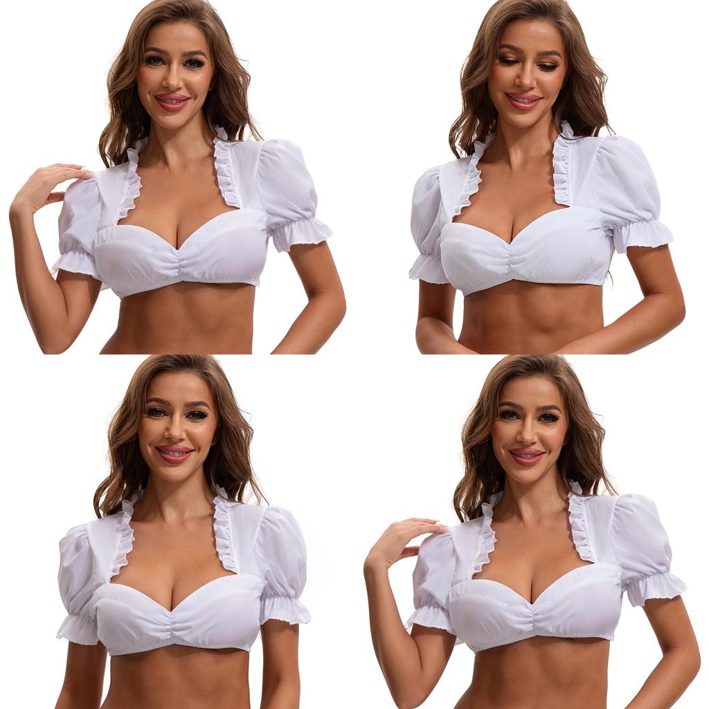 The Munich Oktoberfest Costume White Polyester Traditional Dress For Women