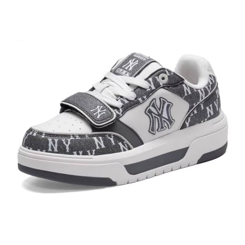 MLB New York Yankees Height Increasing Breathable Slip Resistant Low top Casual Shoes Unisex Charcoal Gray Sneakers 3ASXM026N-50CGS