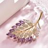 Exquisite Luxury Shawl Leaf Cardigan Pin Korean Style Brooch Female Brooch Sweater Accessories