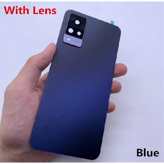 V 21 ház Vivo V21 4G 5G 6,44" akkumulátor fedél javítása Cserélje ki a hátsó ajtó telefon hátsó + logó kamera lencséje