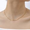 Fashion Personality, Stainless Steel Flat Snake Chain With Beads Gold Bracelet Necklace Ladies 2304