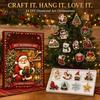 Holiday Home Crafting Kits Christmas Ornament Advent Calendar, Faux Diamond Art DIY Kit, Creative Gift for Teachers Sparkling Hanging Ornaments
