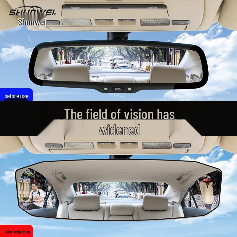 

Безрамочное широкоугольное зеркало заднего вида для автомобилей: Вспомогательный задний ход и просмотр ребенка 29.9 x 3.2 x 9, SD-2415 чёрный