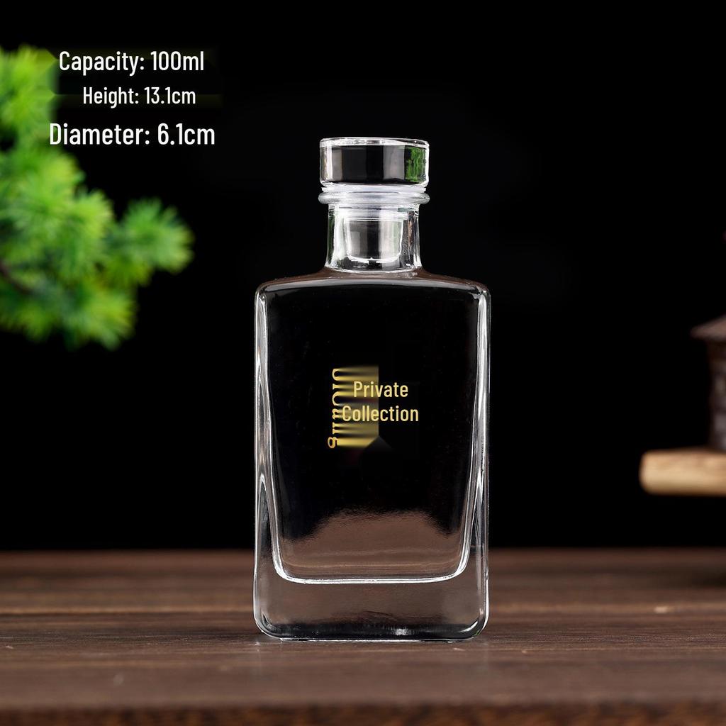 100ml Transparent Glass Bottle for Baijiu or Fruit Wine - Perfect for Home Brewing