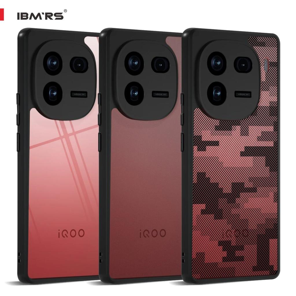 (Comes with Wrist strap)IBMRS (Precise Cutouts for Camera Lenses) For Vivo IQOO 12 Pro Camo Case,Clear Hard Hard Back Shockproof Protective Cover