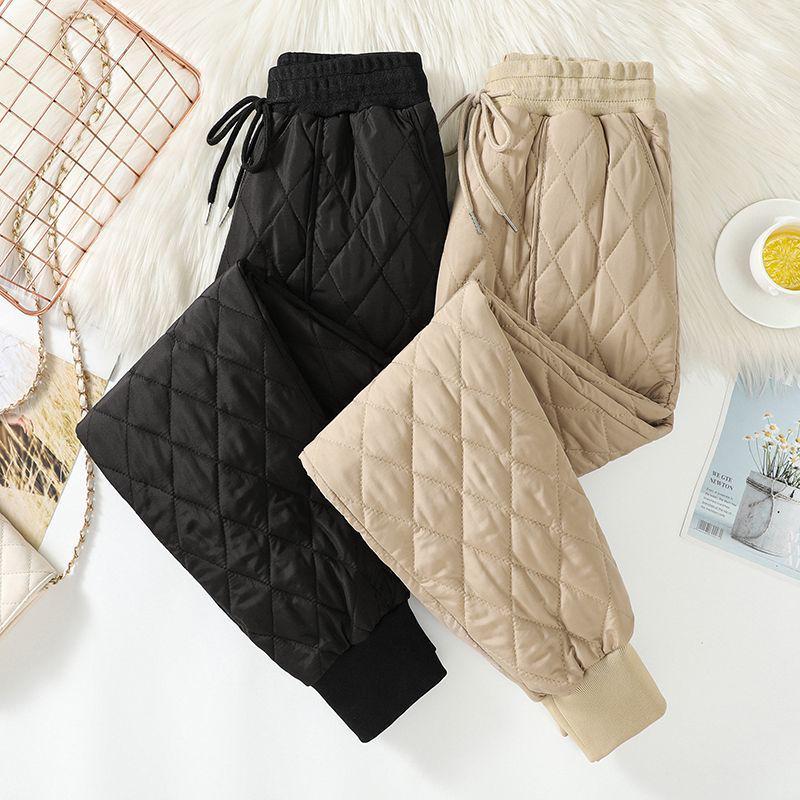 Women's Plus Size Quilted Winter Pants - Warm, Thick, Lightweight, Casual Fit