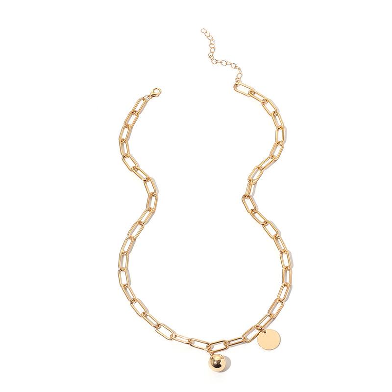 Персонализированный модный простой чокер цепочка на ключицы ins нишевый круглый бренд хип-хоп ожерелье модное ожерелье