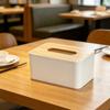 Tissue Box with Solid Wood Lid, Waterproof Design, Long Paper Opening Tissue Dispenser for Home Office