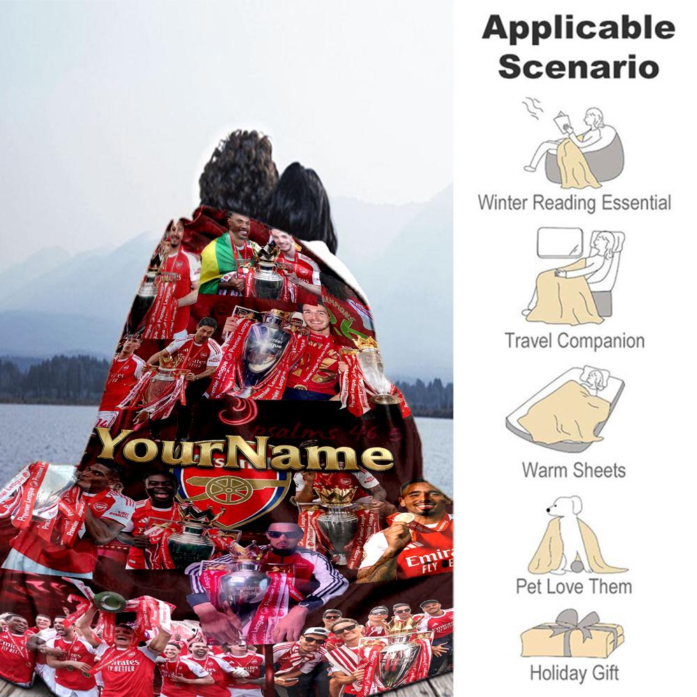 Arsenal Customize Your Name Blanket Throw Personalized Blanket Ultra-Soft for Chair Home Decor Livingroom Living Room Four Seasons Universal