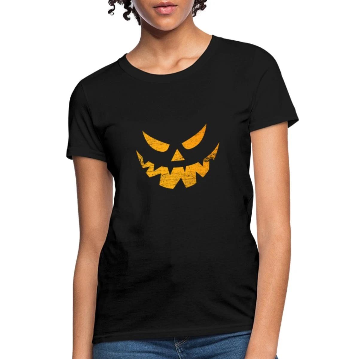 Scary Pumpkin Face Halloween Costume Women s T-Shirt XXXXL