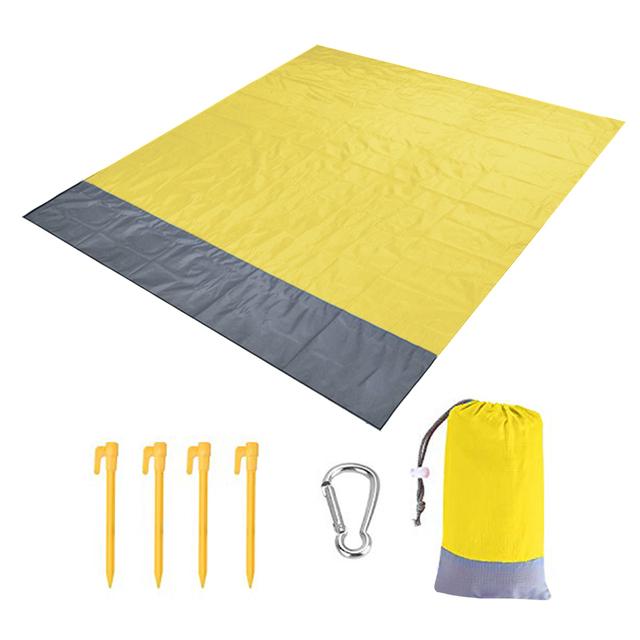 Oversized Beach Towel Mat Sand Free Beach Wind Proof Waterproof Picnic Blankets Beach Mat Oversized Pocket Picnic 4 Anchor