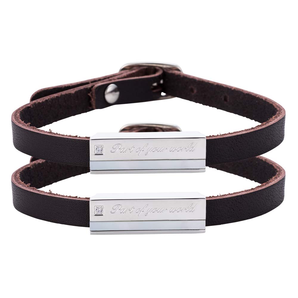 

Disney Little Ariel Pair Bracelet Allergy Free Surgical Stainless Steel 316L Leather White White [White Clover] The Mermaid & DIST202WH&DIST202WH