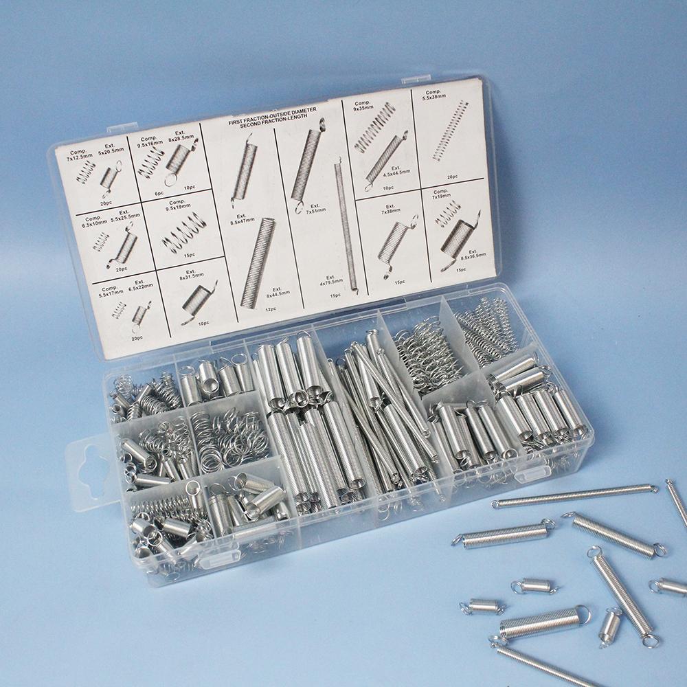 300pcs Spring Assortment Kit - 20 Sizes Galvanized Steel Compression/Tension/Extension Springs for Mechanical DIY Home Repairs