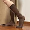 Herren Business Nylon durchsichtige Socken Dünne durchsichtige breit gestreifte lange Socken