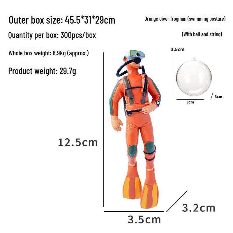 

Мультяшная фигурка водолаза-сокровища для украшения аквариума