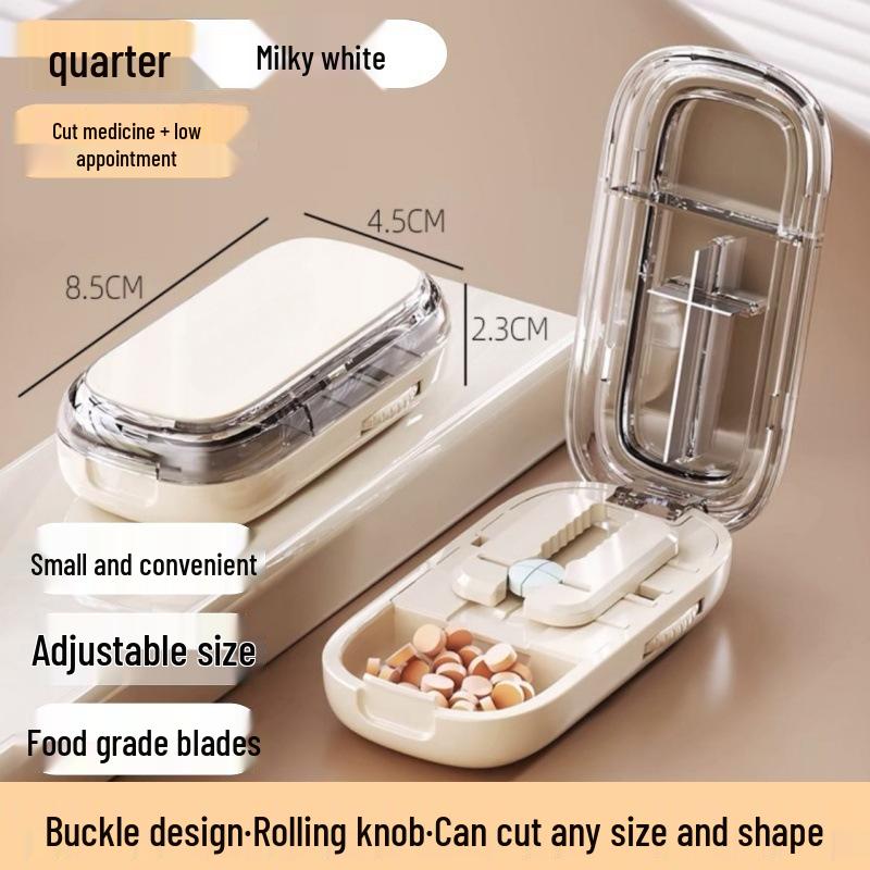 Portable Travel Pill Cutter: Splits Pills Into Halves or Quarters