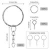 Keychain Rings Metal Blank Keyring Split Key Ring with 100Pcs Jump Rings & 100Pcs Screw Eye Pins for Organizing Keys Jewelry