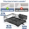 Dish Drying Rack for Kitchen Counter - Large Dish Rack with Drainboard, Rustproof Dish Drainer with Utensil Holder for Sink