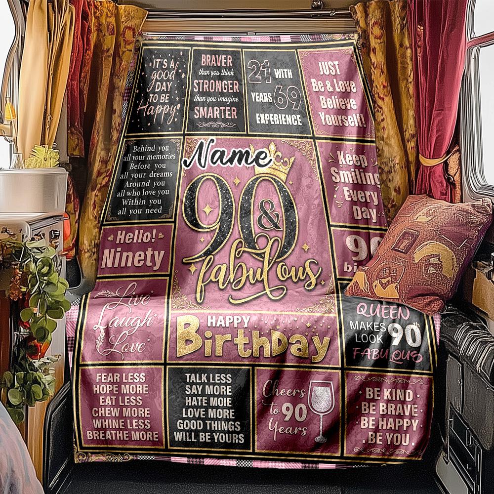 Birthday Gift For Friends Family Rv Customize Your Name Blanket Soft Comfortable Lightweight Perfect For Travel Camping Picnics Sofa Bed Living Room