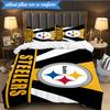 Pittsburgh Steelers Logo Art 3pcs Bedding,Including 1pc Duvet Cover And 2pcs Pillowcases Perfect for Christmas,Ideal for Bedroom, Dormitory