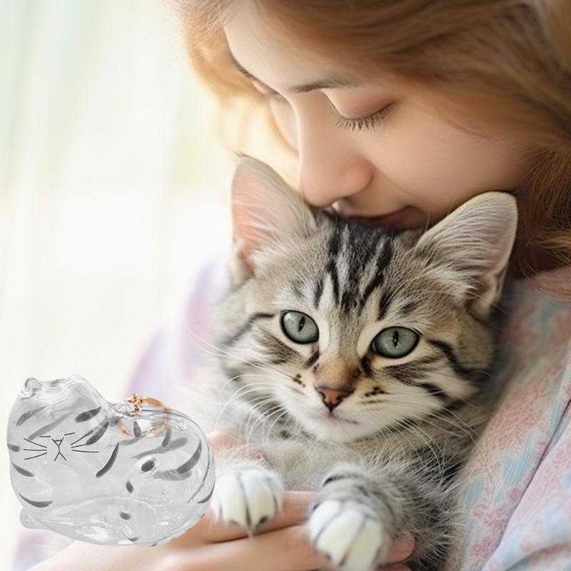 Elegant Cats Furs Storage Box With Pendant Design Pet Hair Collection Display Case Memorial Keepsakes Charm Home Decors
