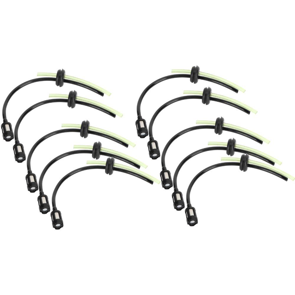 10pcs Plastic Fuel Filter Hose Kit Black and Green Fuel Filter Grommet Kit for GX35