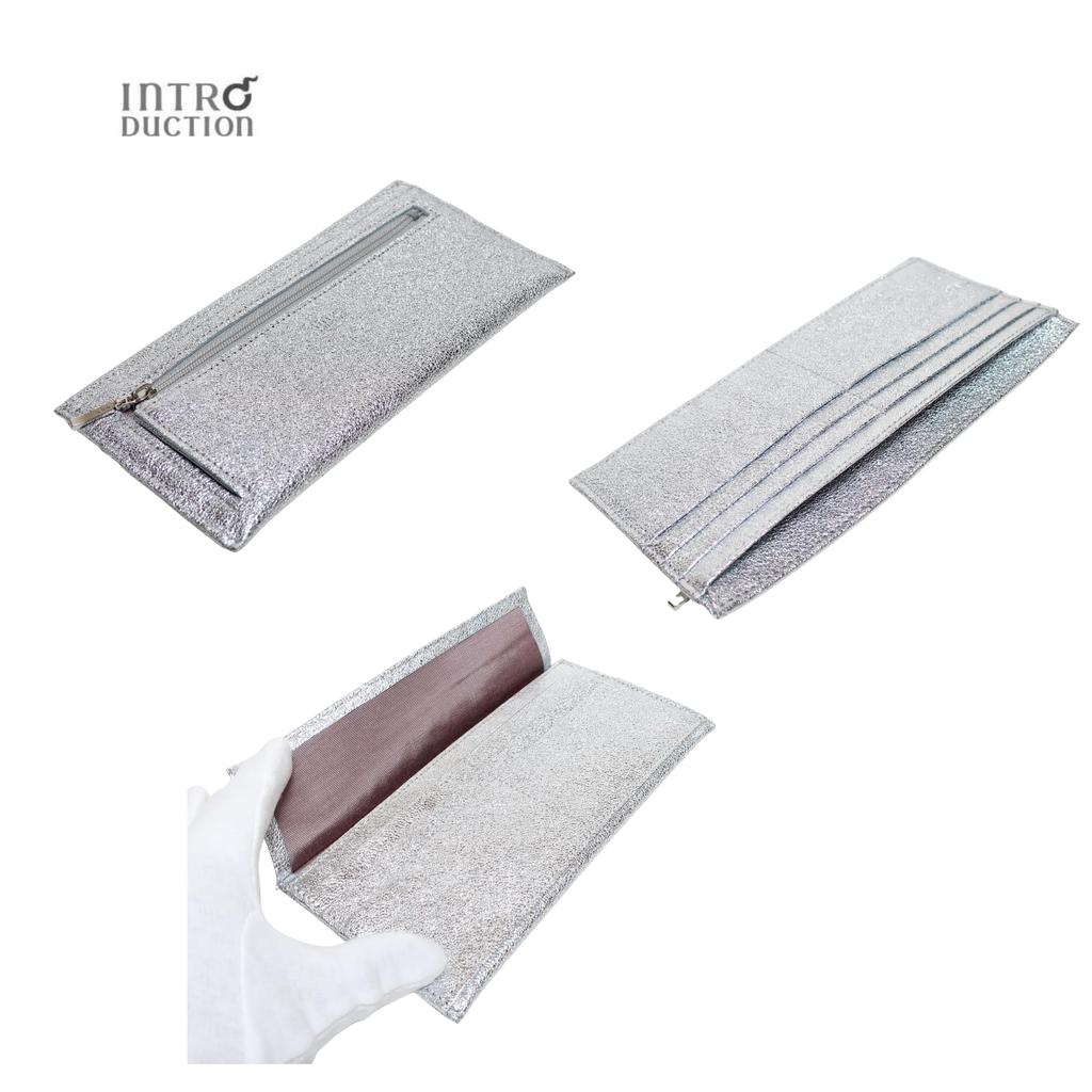 Pocket Wallet Goat Made in [INTRODUCTION] Women's Ultra-Thin L, Silver, Leather, Japan, 1901-442P-SILVER