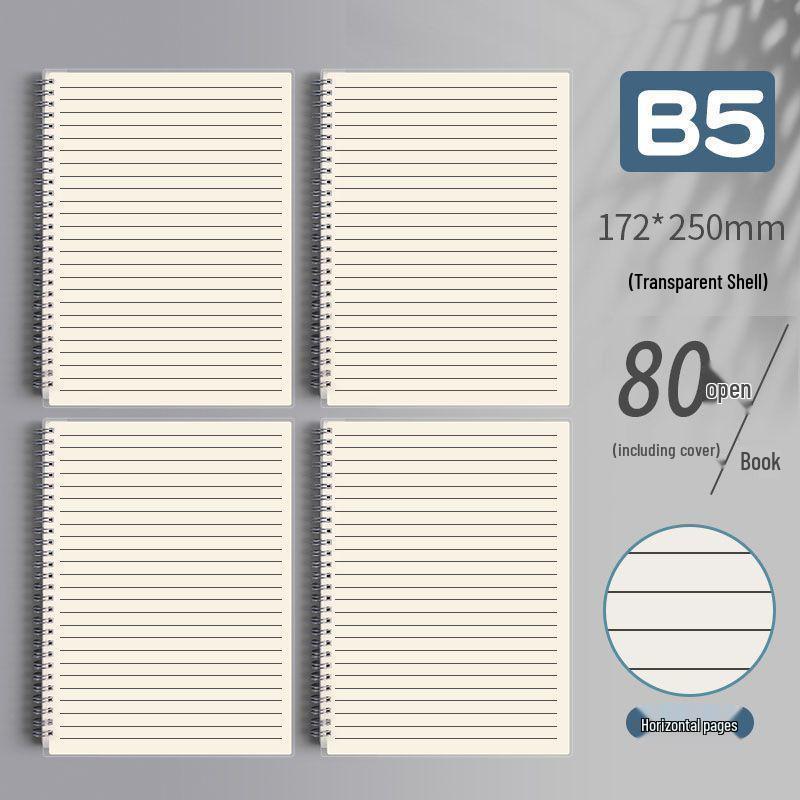 

Thickened Grid & Lined Coil Notebook for Students A6