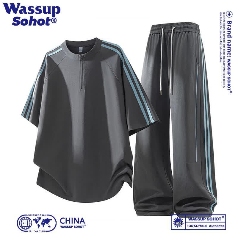Wassup Sohot Men s Striped Sportswear Set S