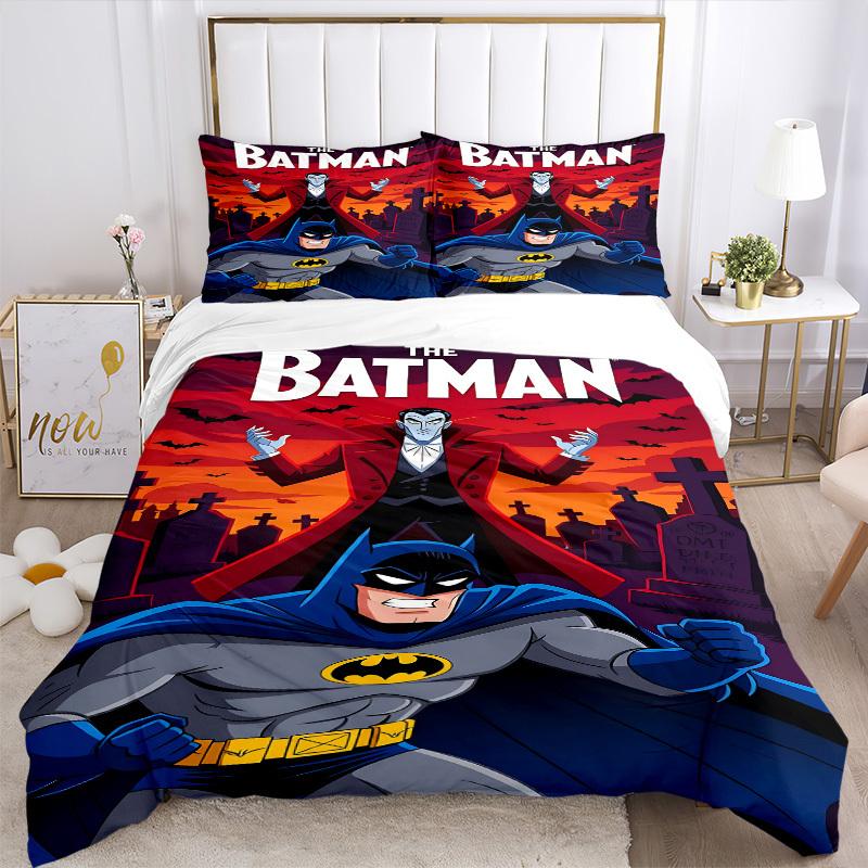 3pcs batman, superhero Duvet Cover Set (1 Duvet Cover + 2 Pillowcases, No Core) - Comfortable, And Breathable Bedroom Decoration yy251104084