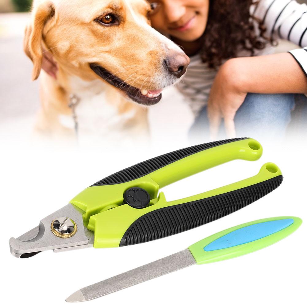 Tiernagelschere Schneider Schleifmesser Schneidset Rutschfester Griff für Katzen Hunde(K109 Wellengriff )