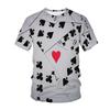 Modisches und lustiges Poker-Muster Herren-T-Shirt mit Aufdruck 3D-gedrucktes Herren-Street-Casual-Lockeres O-Ausschnitt Kurzarm-Oberteil